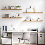  Stenska polica 4 pcs Bež 120 x 23,5 x 4 cm Konstruiran les, (5000200477) | Shoptok.si