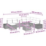  Sjedeća garnitura za vrt s jastukom 9 pcs poliratan | shoptok.hr