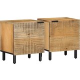 vidaXL Nočne omarice 2 kosa Rjava 40x33x46 cm Masivni les Mango | Shoptok.si