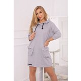 Kesi Dress with hood gray Cene