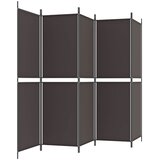 Sobna pregrada s 5 panela smeđa 250x180 cm od tkanine | Shoptok.si