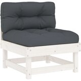 Maison Chic Sredinski kavč - Sofa - Kanape z blazinami bela trdna borovina, (21726817) Cene