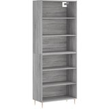 Maison Chic Visoka Komoda - Predalnik betonsko siva 69,5x32,5x180 cm inženirski les, (21718781) Cene