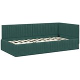  Kutni krevetni okvir s madracem 2 kom. Tamnozelena 100 x 200 cm | Shoptok.si