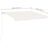  Samostojeća tenda na ručno uvlačenje 300 x 250 cm krem | shoptok.hr