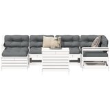 Maison Chic Seti vrtnega pohištva - Vrtna garnitura - Vrtni pohištvo set 7-delna bela trdna borovina, (21804832) | Shoptok.si