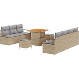  10-komponentni vrtni sofa set s jastučićima bež poliratan akacija 2-sjedna vrtna sofa s odlaganjem i jastučićima bež poliratan | shoptok.hr
