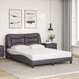 vidaXL Posteljni okvir z vzglavjem siva 120x200 cm umetno usnje | Shoptok.si