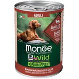 Monge bwild grain free adult dog lamb - vlažna hrana za pse sa jagnjetinom, bundevom i tikvicom (400g) Cene