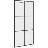 Pregrada za tuširanje s prozirnim staklom ESG 100 x 195 cm crna | shoptok.hr