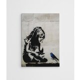 Dekorativna slika devojčica i ptica, 50x70 cm Cene
