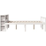 vidaXL Krevet s regalom z knjige bez madraca bijeli 150x200cm borovina | shoptok.hr