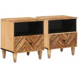vidaXL Noćni ormarić 2 kom. Smeđa 50 x 33 x 60 cm Čvrsto drvo manga - 2 Cijene