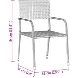  5-dijelni vanjski blagovaonski set od poliratana sivi | shoptok.hr