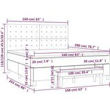  Krevet s oprugama i madracem crni 160x200 cm od tkanine | shoptok.hr