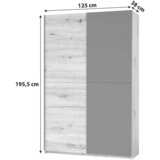 P & B omara z drsnimi vrati, črna, barve hrasta | Shoptok.si