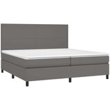  Box spring postelja z vzmetnico LED siva 200x200cm umetno usnje, (20761061) | Shoptok.si