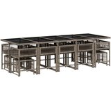  15-dijelni vrtni blagovaonski set s jastucima poliratan sivi | shoptok.hr