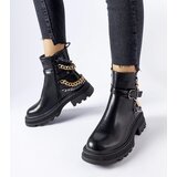 Gemre Black ankle boots with decorative chains Bonenfant | ePonuda.com