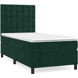 Box spring krevet s madracem tamnozeleni 90x190 cm baršunasti | shoptok.hr