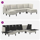  Komplet pohištva za dnevno sobo z blazino 6 pcs Krem Žamet, (5000272720) | Shoptok.si