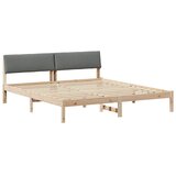  Okvir kreveta smeđe i tamnosivo 200 x 200 cm Masivna borovina | Eponuda.com