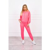 Kesi Sweatshirt set with a hood pink neon Cene
