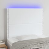 vidaXL LED posteljno vzglavje belo 80x5x118/128 cm umetno usnje Cene