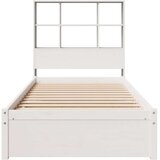 vidaXL Krevet s regalom za knjige bez madraca bijeli 90x200cm borovina Cijene