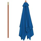  Vrtni suncobran s drvenim stupom 150 x 200 cm plavi | Eponuda.ba