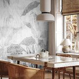  Foto tapeta - Vanishing jungle - landscape of exotic trees and leaves in grey tones 500x350 Vodootporna | shoptok.hr