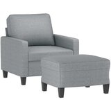  Fotelja s tabureom svjetlosiva 60 cm od tkanine | shoptok.hr