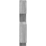 Police u obliku zida Zidna montaža Siva 64 x 13,5 x 91,5 cm | Shoptok.si