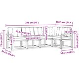  Set vanjskih sofa 5 kom. Prirodna i svijetlo siva Smeđa 249 x 130,5 x 73 cm | Shoptok.si