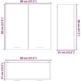 vidaXL viseći ormarić s policom riga umjetnički hrast 80 x 31 x 80 cm | shoptok.hr