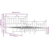 Metalni okvir kreveta uzglavlje i podnožje bijeli 140x200 cm | shoptok.hr