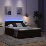  LED krevet za pohranu s madracem Crna 140 x 190 cm Baršun | shoptok.hr