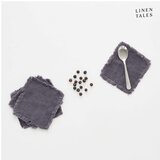 Linen Tales Temno sivi tekstilni podstavki za kozarce v kompletu 4 ks – Linen Tales Cene