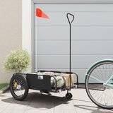 vidaXL Kolesarska prikolica črna oxford tkanina in železo | Shoptok.si