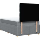 vidaXL Boxspring postelja z vzmetnico svetlo siva 120x190 cm blago | Shoptok.si