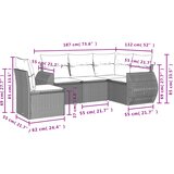 5-dijelni set vrtnih sofa s jastucima poliratan smeđi | shoptok.hr