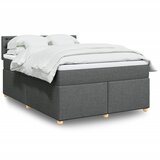 Maison Chic Box spring postelja - Vzmetna postelja z vzmetnico temno siva 140x200 cm blago SL17920, (21894554) | Shoptok.si