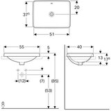 Geberit LAVABO VARIFORM UGRADNI PRAVOUGAONI 550X400 GEBERIT 500.738.01.2 | ePonuda.com