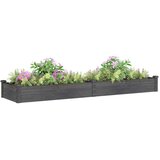  Povišena vrtna gredica s oblogom siva 240x60x25 cm od jelovine | Eponuda.ba