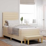  Krevet s opruga kutije s uzglavljem Krema 200 x 90 cm tkanina | shoptok.hr