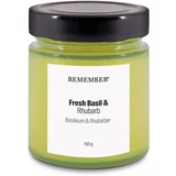 Remember Sojina sveča s časom gorenja 35 h Fresh Basil & Rhubarb - Remember