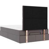 vidaXL Otomanski posteljni okvir z vzmetnico siv 120x190 cm um. usnje, (21610034) | Shoptok.si