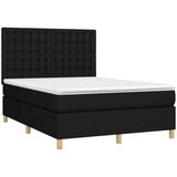  Krevet box spring s madracem LED crni 140x190 cm od tkanine | shoptok.hr