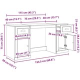 vidaXL Stol s ormarom s ladicama Umjetnički hrast 154,5 x 50 x 75 cm | shoptok.hr