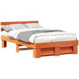  Krevetna konstrukcija s uzglavljem Vosak smeđa 120 x 200 cm | shoptok.hr